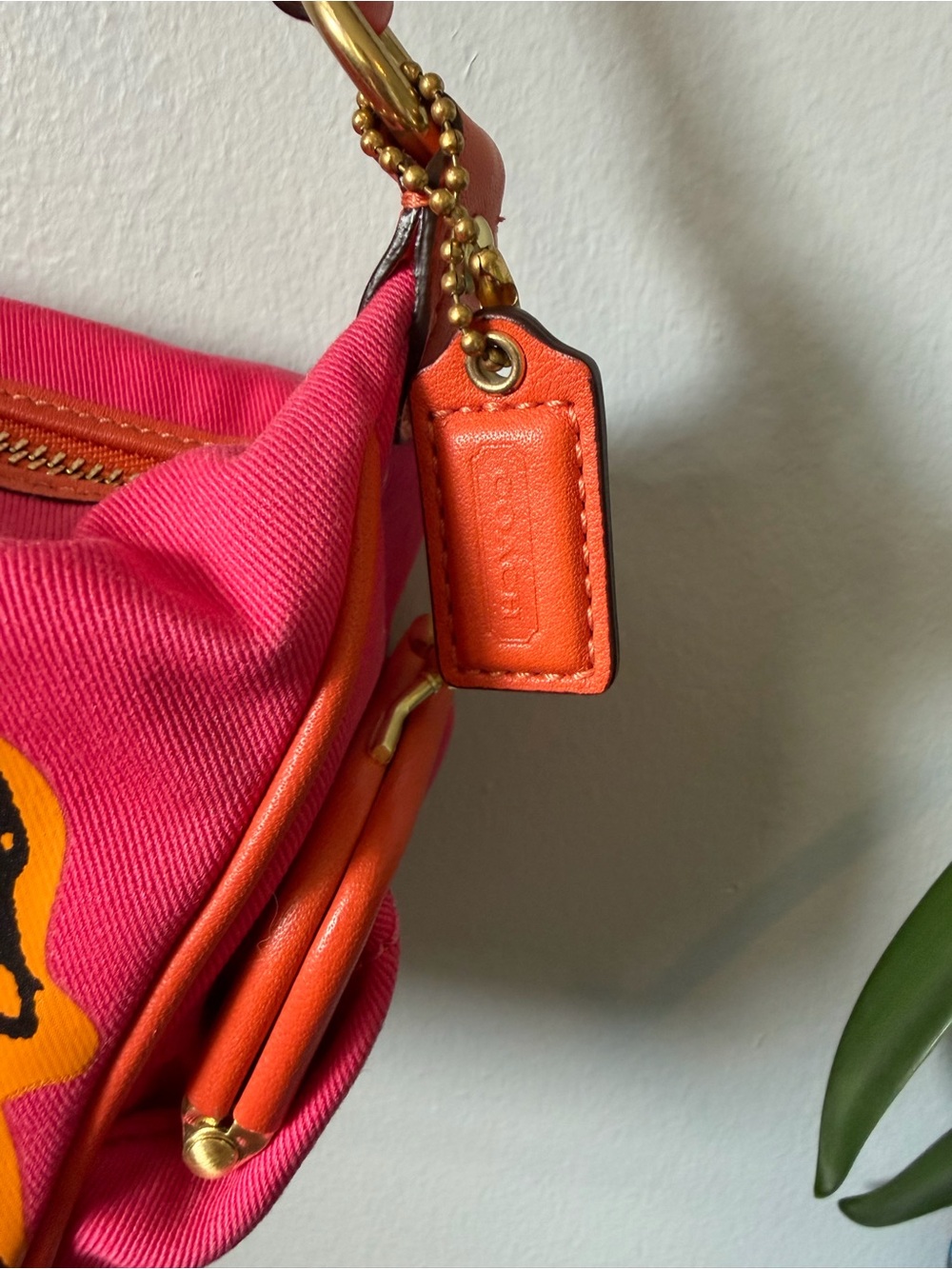 RARE Y2K Coach Bonnie Cashin Carry Kisslock Mini Shoulder Bag Pink Orange 42583 - Picture 5 of 16